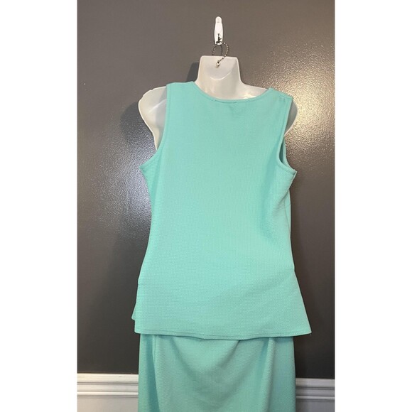 Marianne Top Skirt Set Womens 1X Textured Sleeveless Tank Suit Made in USA - Picture 4 of 9